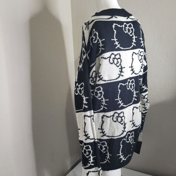 Dolls Kill Hello Kitty Small Sweater pullover graphic holes distress ribbed knit - Picture 7 of 11